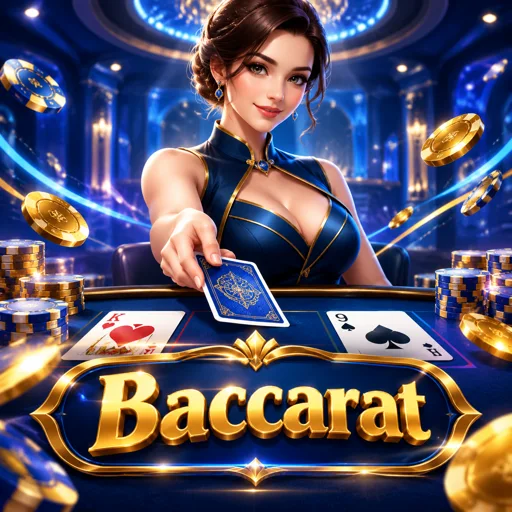 Jogo de baccarat ao vivo com dealer e cartas dispostas na mesa