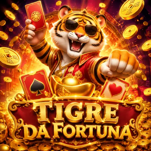 Tigre dourado do slot Fortune Tiger com símbolos asiáticos