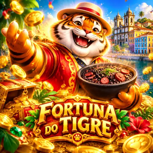 Tela base do Fortune Tiger mostrando a grade 3x3 com moedas, lingotes e o tigre dourado
